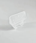 12 Piece Plastic Drawer Guides With Mounting Screws, Center Mount Glide Rails For Dressers And Cabinets, No Sweat Furniture Repair Hardware That Rolls Smooth As Silk - White plastic glide bracket with holes for installation.