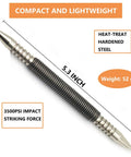 Dual Head Hammerless Nail Setter And 3/16 In Center Punch With 3500 PSI Striking Force, showing size and weight details