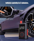 Cordless Tire Inflator Air Compressor For Land Rover Range Rover Electric Mla Flex Ev 2025 2026 with digital gauge inflating car tire.