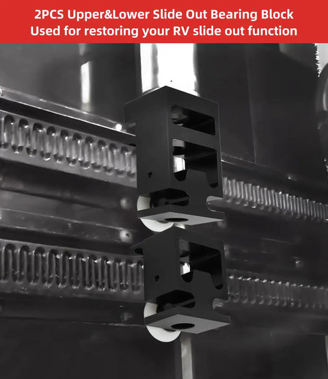 Standard Upper And Lower Bearing Block Set For RV Schwintek Slide Out In Wall Bearing System With V Roller Shoe Aluminum