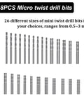 48 twist micro drill bits from 0.3 to 3.5 millimeter for Pin Vise Hand Drill Kit With A Pro Grade Durable Aluminum Alloy Handle