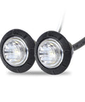 Close-up of 100 Pack Three Quarter Inch Clear Lens White LED Bullet Side Marker Clearance Lights Universal Fit For Trailer Truck SUV ATV RV Bus Van