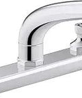 Two-Handle Kitchen Faucet With 8 3 16 Inch Swing Spout Vandal-Proof Lever Handles ADA Compliant Solid Brass Construction Aerated Flow Ceramic Disc Valves For Built To Last 1.8 GPM Water-Saving