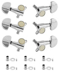 QWORK 6-pack guitar tuning pegs, chrome zinc-alloy machine heads with installation hardware