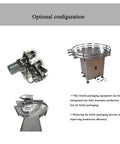 Top Shelf Automatic Vertical Labeling Machine For Round Bottles Smooth Circumferential Wrapping Roll Out Crimp Free Labels Every Time With Our Hassle Free Three Point Turntable Shop Tested Performance optional configuration with motor and turntable for efficient bottle packaging.