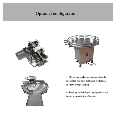 Top Shelf Automatic Vertical Labeling Machine For Round Bottles Smooth Circumferential Wrapping Roll Out Crimp Free Labels Every Time With Our Hassle Free Three Point Turntable Shop Tested Performance optional configuration with motor and turntable for efficient bottle packaging.