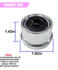 Pair Of 1.98 Inch Trailer Axle Wheel Hub Bearing Dust Caps forged from galvanized steel, measuring 1.92 x 1.43 inches.