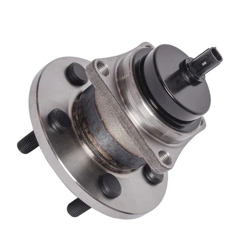 Close-up of Rear Wheel Bearing And Hub Assembly For Pontiac Vibe Toyota Matrix And Corolla 5 Stud Hub With ABS Sensor, metal components