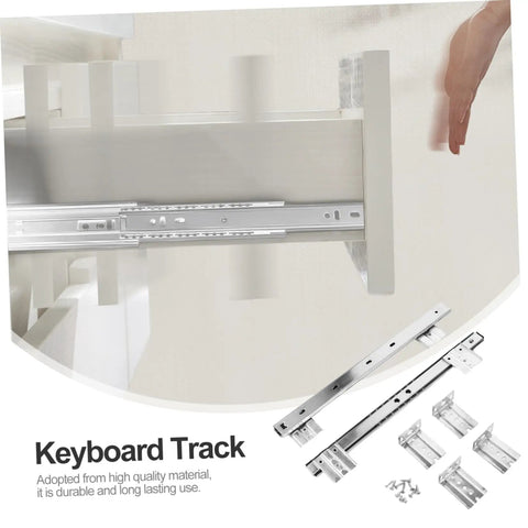 13.77 Inch Bearing Keyboard Slide Rails With Soft Close Under Desk Drawer Slides installation view
