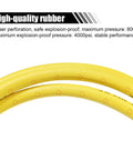 Two yellow AC refrigerant charging hoses, 60-inch length, 800 psi max, with 1/4-inch SAE flare ends