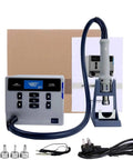 1000W Digital Display Hot Air Rework Station with Beefy Anti Static Control, auto sleep, and quick access keys, shown with accessories.