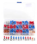 Solid 300Piece Assorted Insulated Electrical Wire Crimp Connectors With Spade Butt Ring Fork Terminals And Rolled Lugs Set In Handy Box, organized