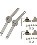 Two Pack Cabinet Door Lift Up Rod, Adjustable Lid Bracket For Kitchen Cupboards with screws and brackets