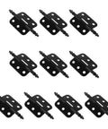 Vintage Iron Jewelry Box Hinges Set 10 Piece for Wood Crafts and Antique Cabinets, smooth opening, rustic black finish