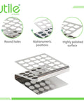 Two Pack 25 Hole Stainless Steel Test Tube Rack Z Shape for Tubes Up To 16mm Diameter with polished finish and wide base