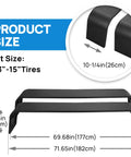 Detachable Trailer Fenders For Double Axle Trailers Fits 13 To 15 Inch Tires, Steel Diamond Tread Plate, size dimensions shown.