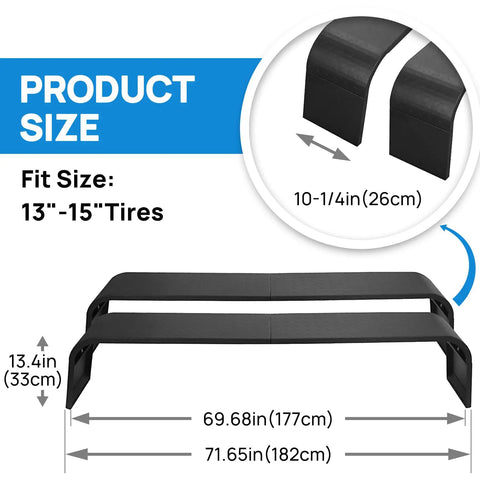 Detachable Trailer Fenders For Double Axle Trailers Fits 13 To 15 Inch Tires, Steel Diamond Tread Plate, size dimensions shown.