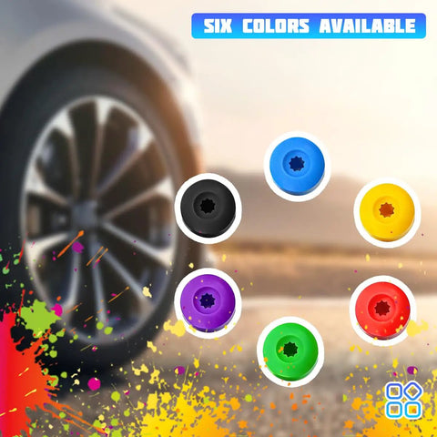 20 Pcs Lug Nut Covers 17Mm Bolt Caps With Removal Tool For Jetta Beetle Passat GTI in six colors shown on wheel