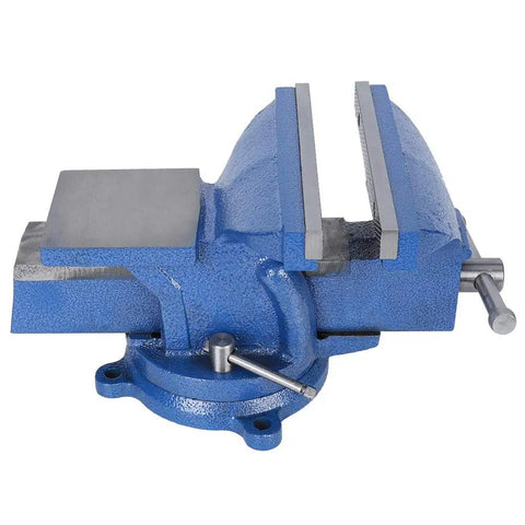 Heavy Duty Cast Iron Table Vise With 8 Inch Jaw Width And Wide 150mm Opening For Milling Drilling Machines Plus Flat Clamp Anvil Workholding Tool side view on table