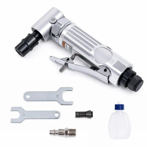 Top Rated Heavy Hitter Air Die Grinder 1/4 Inch 25000 Rpm Variable Speed Throttle With Built In Regulator, tools and accessories included.