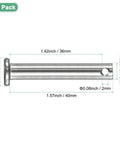 10 Pack Single Hole Clevis Pins M6 X 40mm 304 Stainless Steel Flat Head, shown with dimensions, for Mechanical Linkage Fixed Parts.