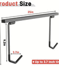 Ceiling Bike Rack For Garage And Home Storage Hang Indoor Bicycles Up To Two Horizontally Or Four Vertically With Adjustable Hooks 25 Inch Durable Steel Construction Rust Resistant Space Saving shown with dimensions