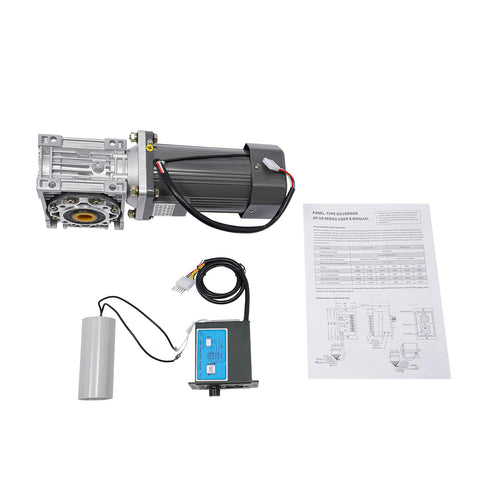 Beefy Worm Gear Motor With Speed Controller 110V 370W Heavy Duty AC Gear Reducer, speed controller, manual, all parts shown