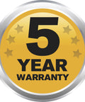 "5 Year Warranty badge for Heavy-Duty Utility Trailer With 1,800 Lb Capacity, 93 X 55 X 39 Rustproof Poly Tub, All-Steel Frame"