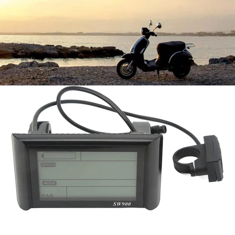 SW900 LCD Display Meter For Electric Bikes And Scooters, Waterproof Connector, fits 22.5mm 25.4mm 28.6mm bars