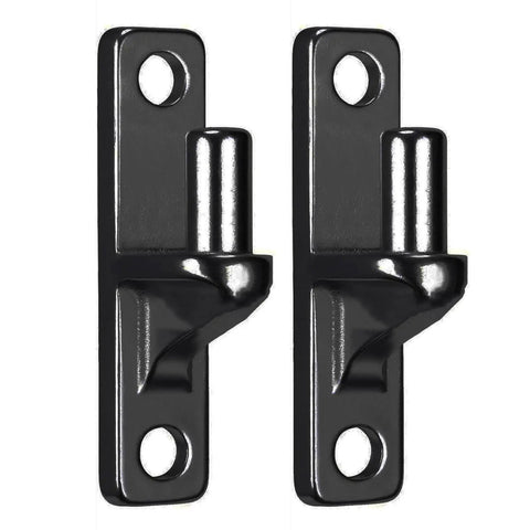Four Pack Wall Mount Gate Hinges For Outdoor Chain Link Fence Gates With Five Eighth Inch Pin in black stainless steel