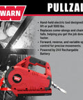 Cordless 24V Electric Winch With Steel Cable, 1000 Lb Pulling Capacity, Portable Handheld Winch For Infield Lifts in use.