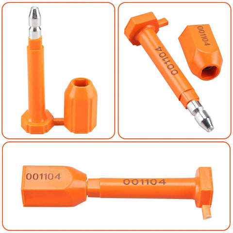 Rock Solid Shipping Container Bolt Seals 100 Pack Orange Steel Core Locks With Dead Simple Progressive Numbering For Bulletproof Cargo Security That Keeps Your Freight Locked Down Tight