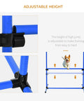 4 Piece Dog Agility Jump Set With Adjustable Heights For Versatile Training, ABS Construction, blue bars detail close-up.