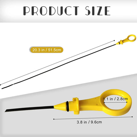 Audi 2.0L Engine Oil Dipstick size chart, 20.3 in length, 1.1 in handle, for A3 A4 A5 A6 Q3 Q5 TT, easy install, OEM 06H-115-611E