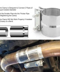 Lap Joint Exhaust Clamp 3 Inch 304 Stainless Steel Band Clamp For 3 Inch OD To 3 Inch ID Pipe Connection With M10 Flange Bolts Gasket And 75mm Wide Band illustration and installation example.