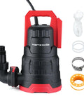Heavy Duty 1HP Submersible Sump Pump Handles 3960 GPH Grind Inside A Tough Thermoplastic Shell For Hassle Free Basement Flood Cleanup Pool Water Transfer And Pond Draining Without Breakdowns, featuring attachment parts.