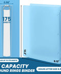 8 Pack 1 Inch 3 Ring Binders Set With 2 Pack Single Hole Punch And 120 Sticky Index Tabs Dope Colorful Blue For Eight And A Half By Eleven Inch Paper