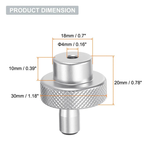 Dimensions of Aluminum Alloy Lathe Hand Wheel 30mm OD With 4mm Bore, Rotating Handle Milling Machine Hand Crank, Silver Tone
