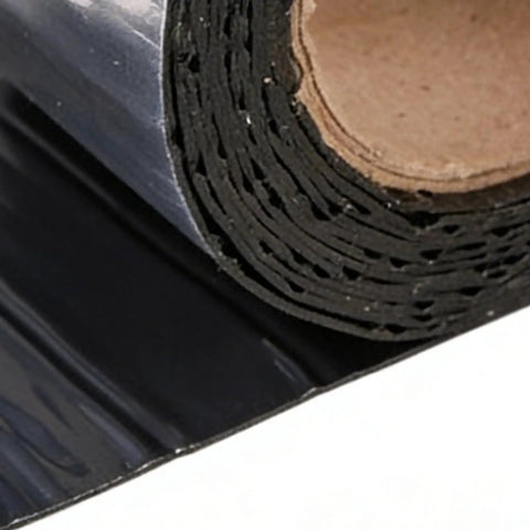 Self Adhesive Asphalt Sealer Tape For Waterproof Crack Repair, roll showing durable aluminum backing for sealing.