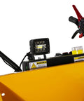 Electric Mini Dumper 1100Lbs Capacity Wheel Barrow With 48V Brushless Motor display, featuring LED light for visibility during heavy work.