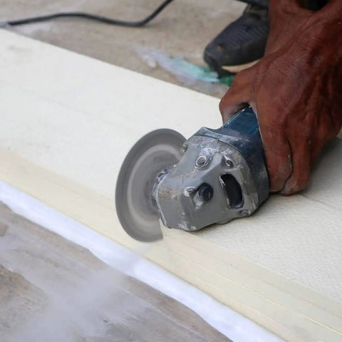 Person using 3 Inch TCT Circular Saw Blade for woodworking with high precision beastly sharp teeth and smooth burr-free cuts on wood.