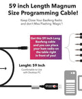 Universal 6 In 1 USB Ham Radio Programming Cable With 59 Inch Extended Length perfect for flashing and upgrades