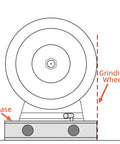 Heavy Duty Woodturning And Carving Tool Sharpening Jig For 6 Inch To 8 Inch Bench Grinders shows grinding wheel and base alignment.