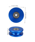 Aluminum Alloy U Groove Bearing Pulley For Cable Systems With Dual Bearings - Quiet, Smooth Roller For Gym Attachments, Heavy Duty Weight Training, High Efficiency, Stable And Durable Pro Grade Build, blue 5.1cm x 2.1cm