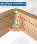 Two Pack 36 Inch Universal Drapery Pull Rods InvisiClear Curtain Wand demonstrating load-bearing with 7 pounds of water