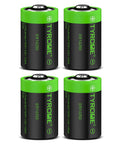 Top Shelf 3.6V Half AA LS 14250 ER14250 Lithium Batteries With Rated 1200 Mah, pack of four with green and black design.