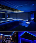 Dual Color 32W Fiber Optic Starlight Headliner Kit With 2300 Fibers installed on pool ceiling creating starry night effect.