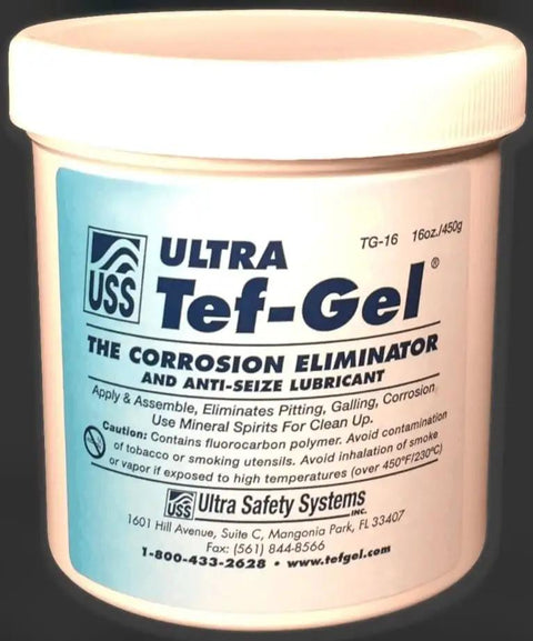 Marine Grade Anti-Corrosion And Anti-Seize Lubricant In A 16oz Bottle with branding and usage instructions visible on label.