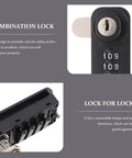 Mechanical Combination Door Latch Password Lock For Steel Cabinets And Lockers, detail view of dial mechanism and lock