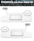 Heavy Duty Sun Visor Repair Kit For Jeep Wrangler JK JKU 2007 To 2017 with stainless steel visor tube inserts shown in detail